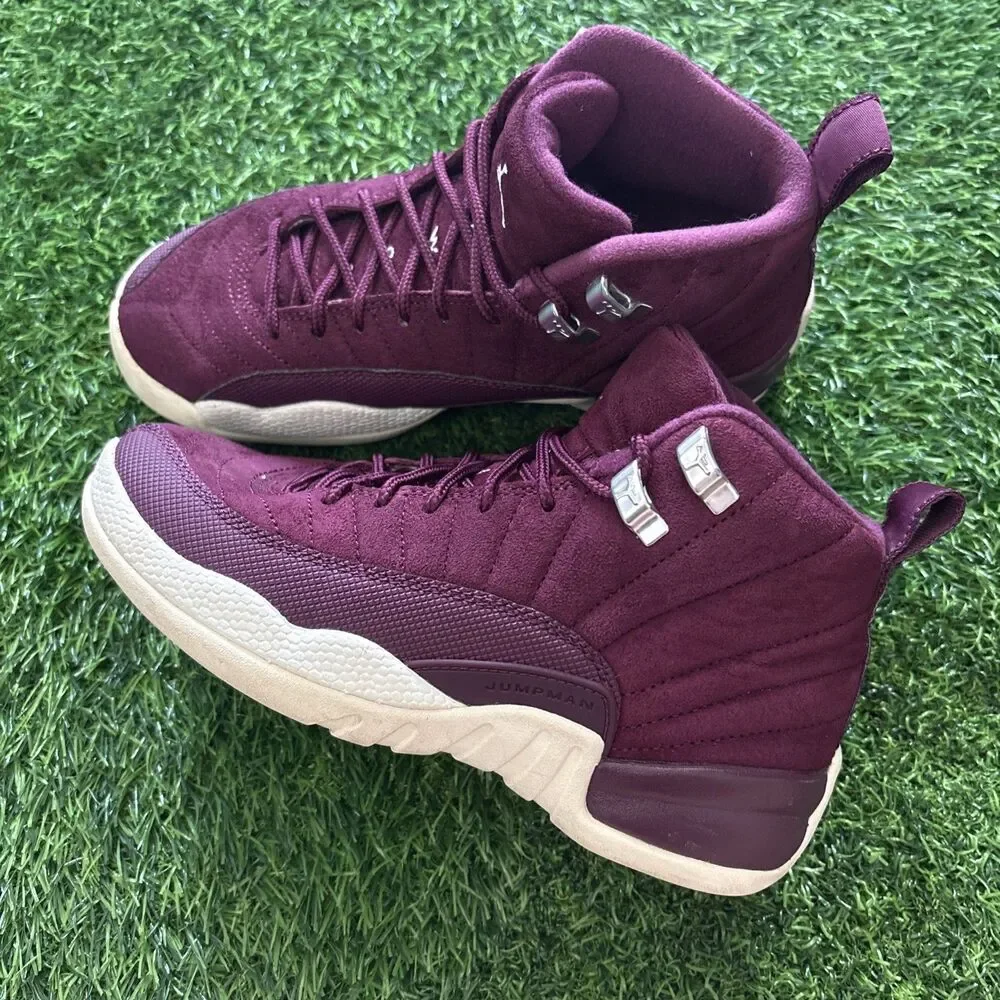 Nike Air Jordan 12 Retro GS Bordeaux 4Y Sneakers 153265-617 Burgundy Shoes